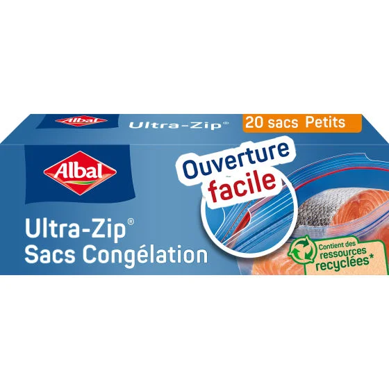 Sacs Congélation Ultra Zip Fermeture Zip 1L x20 ALBAL Sacs Congélation Ultra Zip Fermeture Zip 1L x20 ALBAL