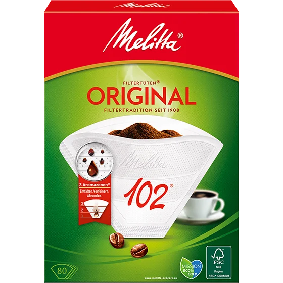 Melitta® Original, 102®, hvid Produktbillede af Melitta® Original, 102®, hvide filterposer® - 1