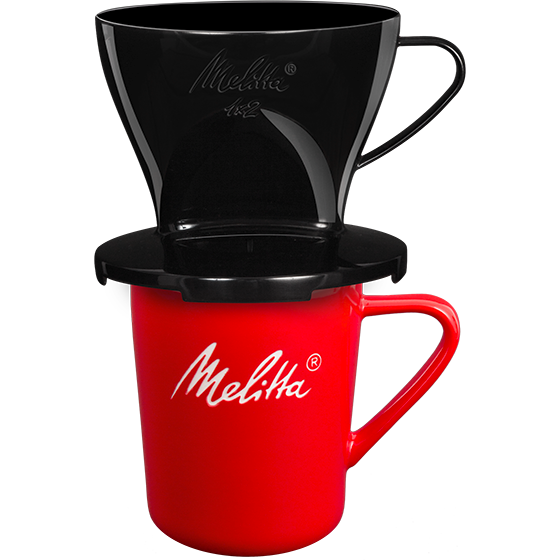 Kaffeefilter 1x2® schwarz & Melitta® Porzellanbecher