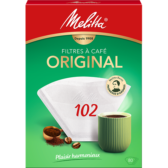 Filtres à café Melitta® Original, 102®, boîte de 80 filtres, blancs