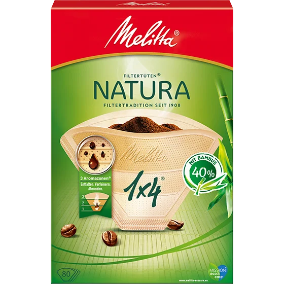 Melitta® kaffefilter Natura, 1x4® Produktbild av Melitta® Filter Bags® Natura, 1x4® Filter Bags® - 1