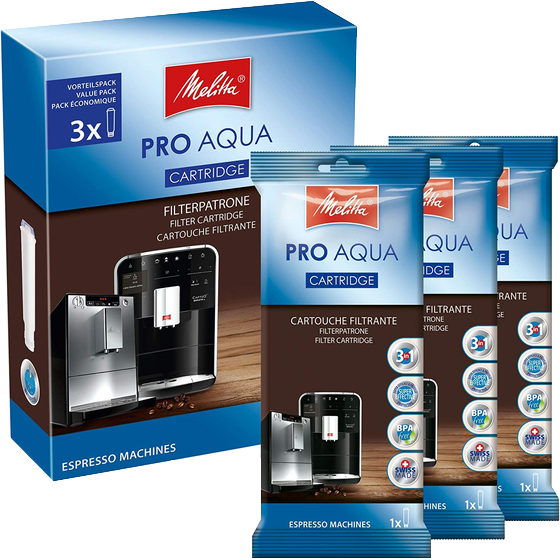  3x Pro Aqua Filterpatrone pour machines à café