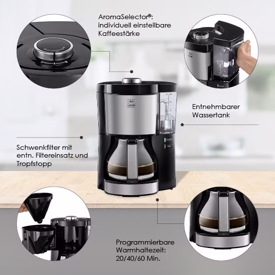 Produktbild von LOOK® Perfection Filterkaffeemaschine, Schwarz - 17