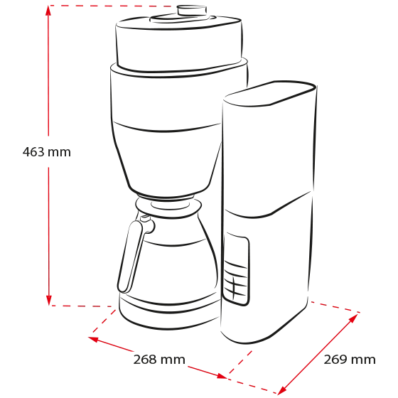 Productafbeelding van AromaFresh Therm Pro filterkoffiezetapparaat met molen, zwart - 5