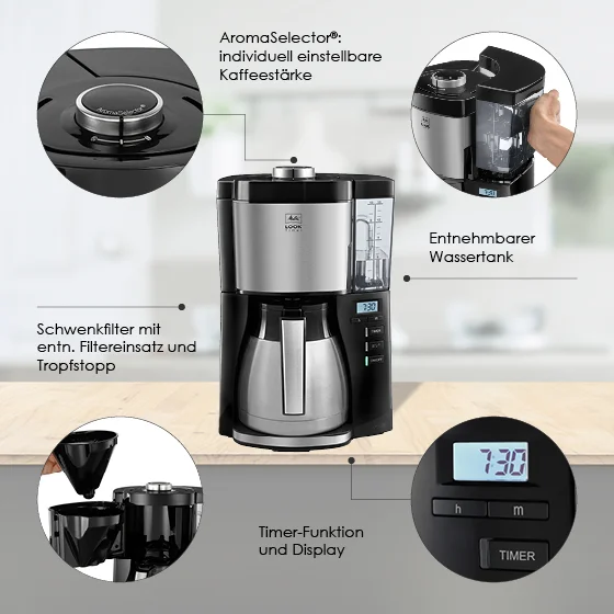 Produktbild von LOOK® Therm Timer Filterkaffeemaschine, Schwarz - 21