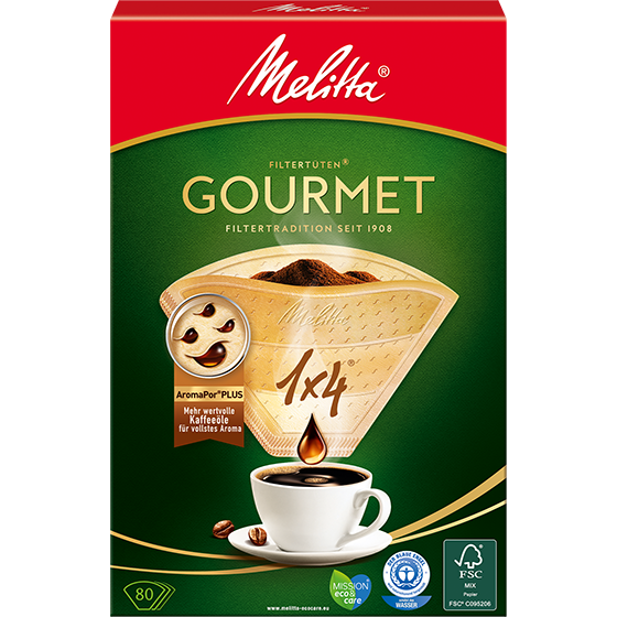 Melitta Gourmet®, 1x4®, braun, 80 St.