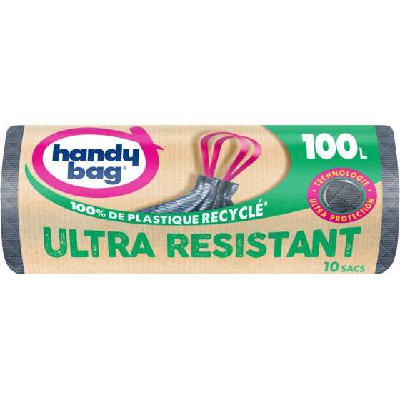 Jiejia 100 Sacs Poubelle Avec Poignées 20 Litres - Ultra Résistants Et Pratiques