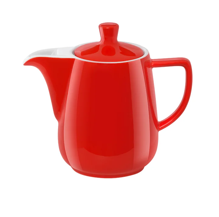 Rote Pour Over Porzellankanne
