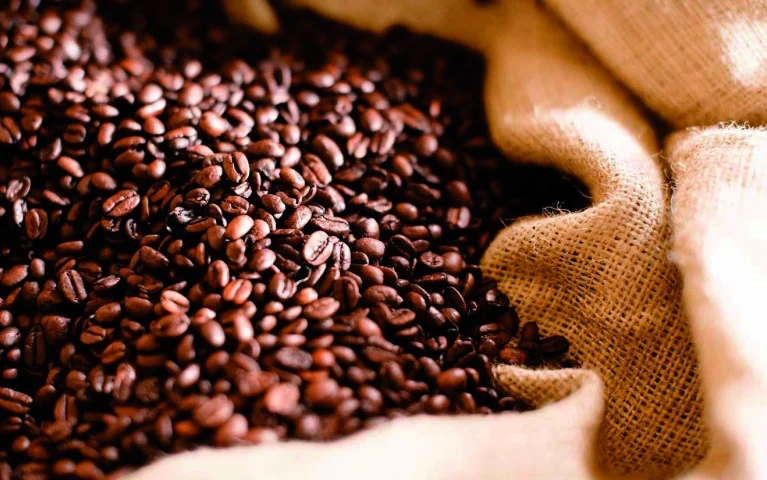 image of a bag filled with coffee beans