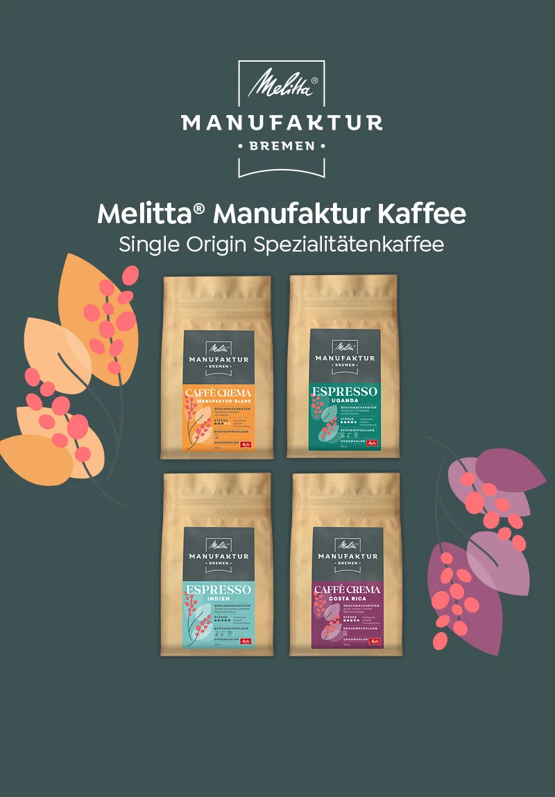 Melitta Manufaktur Kaffeesorten Melitta Manufaktur Kaffee mit Single Origin Qualität in vier verschieden Sorten erhältlich