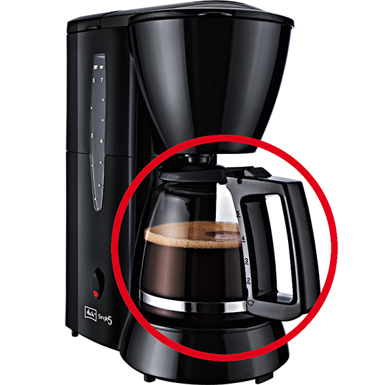 Glaskanne für Single 5 Filterkaffeemaschine | Schwarz | 6626280_DE